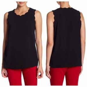 Black pleione scallop woven tank top size small.